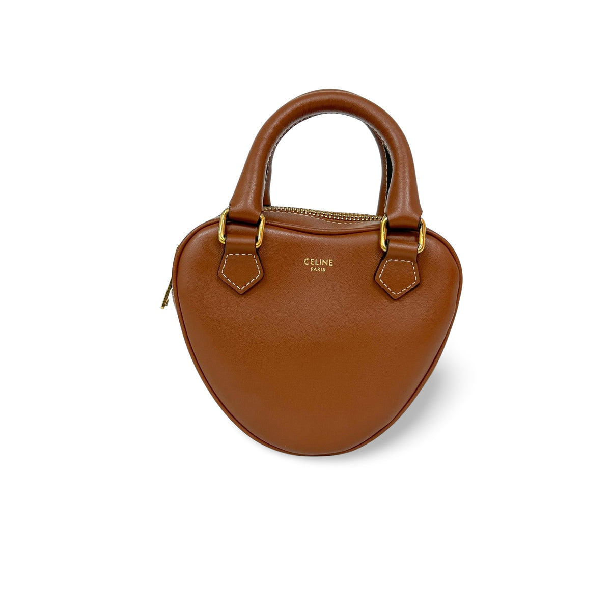 Celine Heart Leather Brown Calfskin Bag
