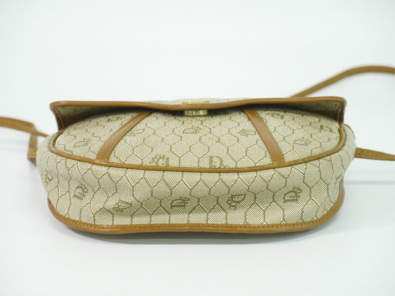 Christian Dior Vintage Honeycomb Canvas Beige Bag