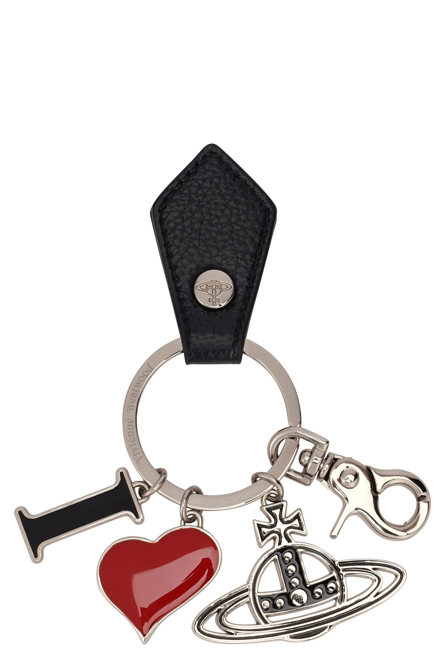 Vivienne Westwood Charm-Adorned Key Case — Black Polyester Keychains