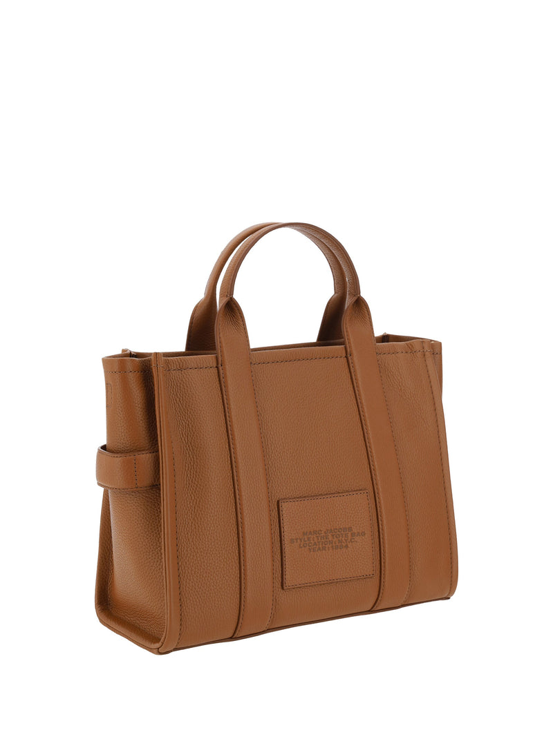 Marc Jacobs Grained Calf Leather Tote Bag — Brown