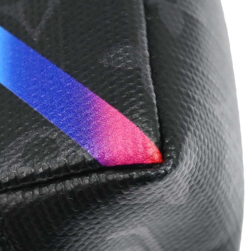 Louis Vuitton Box Pouch Bag Charm And Belt Rainbow Monogram Eclipse Canvas Black Leather