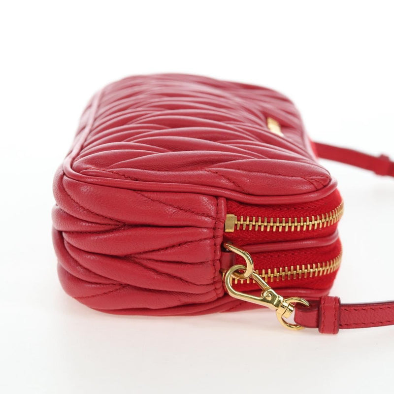 Miu Miu Tech Matelasse Leather Red Bag