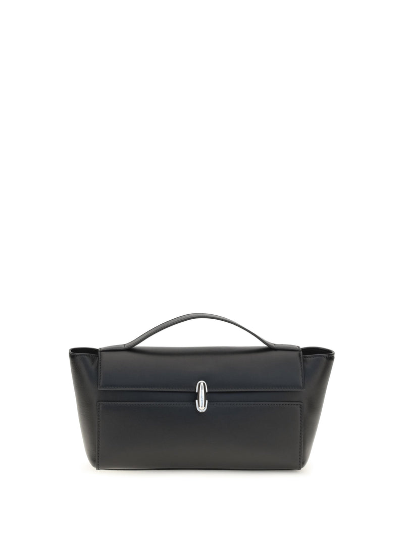 Savette Symmetry Trapeze Clutch — Black Calf Leather