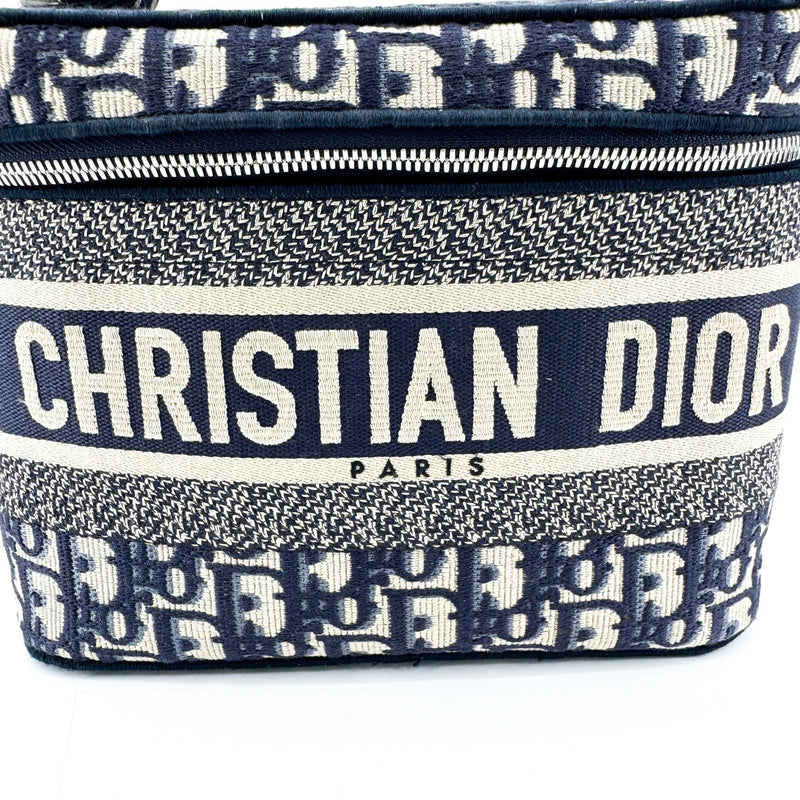 Christian Dior Diortravel Vanity Case Oblique Canvas Beige Bag