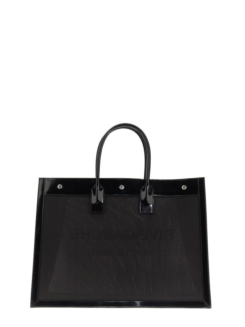 Saint Laurent Rive Gauche Shoulder Bag — Black Polyamide