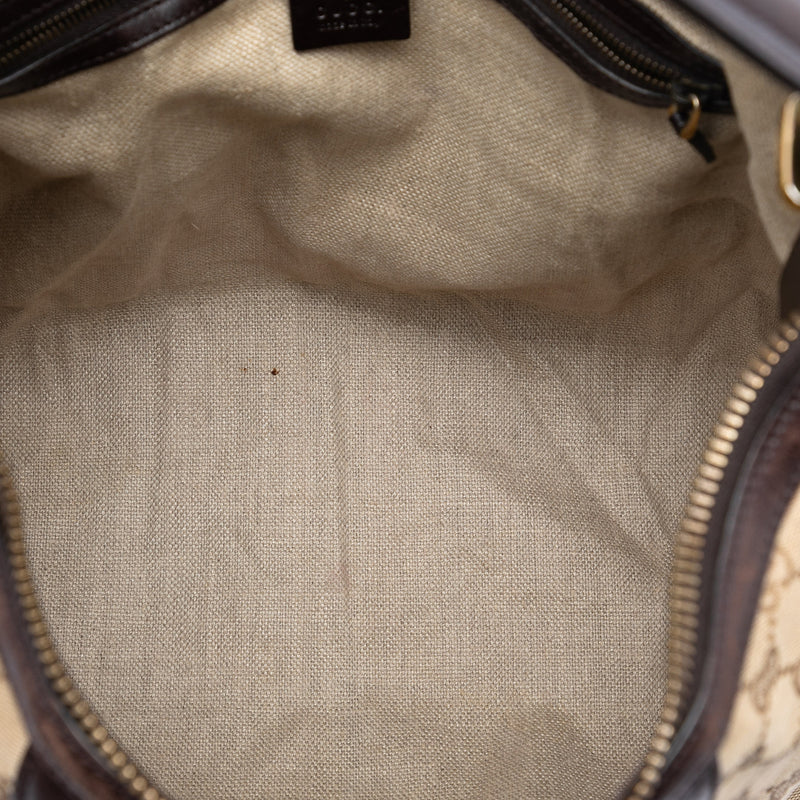 GG Canvas and Crocodile Embossed Calfskin Secret Satchel - Image 4
