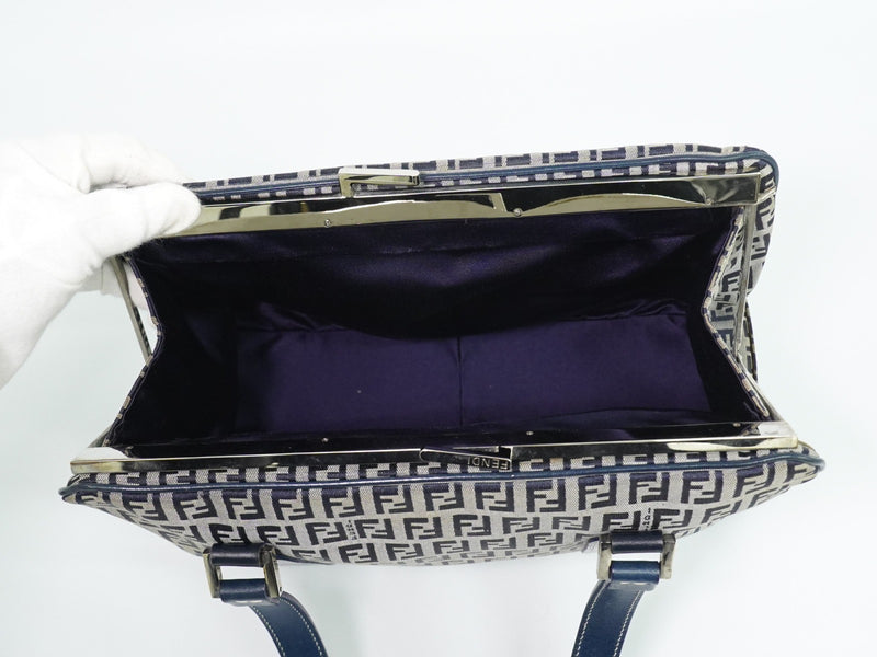 Fendi Vintage Shoulderbag Canvas Navy Bag