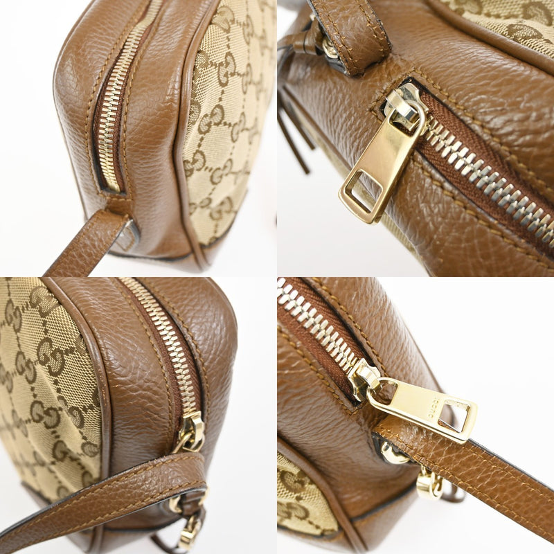Gucci Bree Disco Gg Canvas With Leather Brown Bag