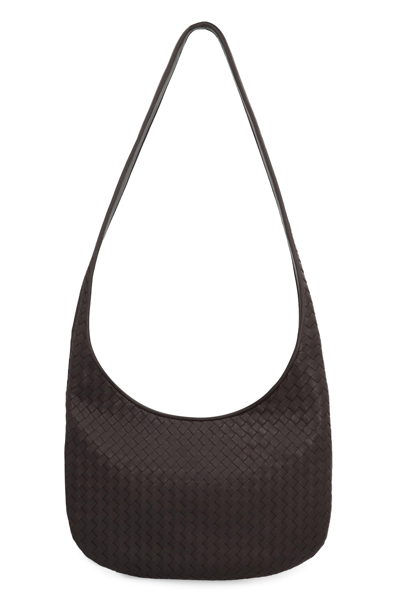 Bottega Veneta Intrecciato Woven Leather Crossbody Bag — Black Lamb