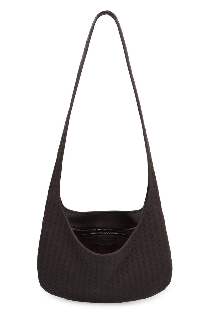 Bottega Veneta Intrecciato Woven Leather Crossbody Bag — Black Lamb