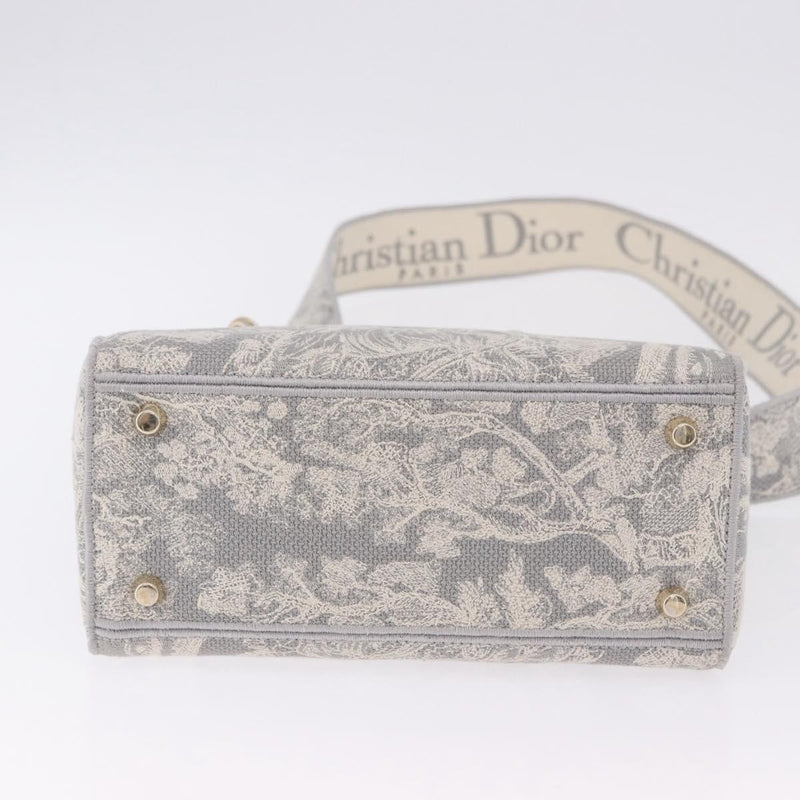Christian Dior Lady Embroidered Canvas Gray Bag