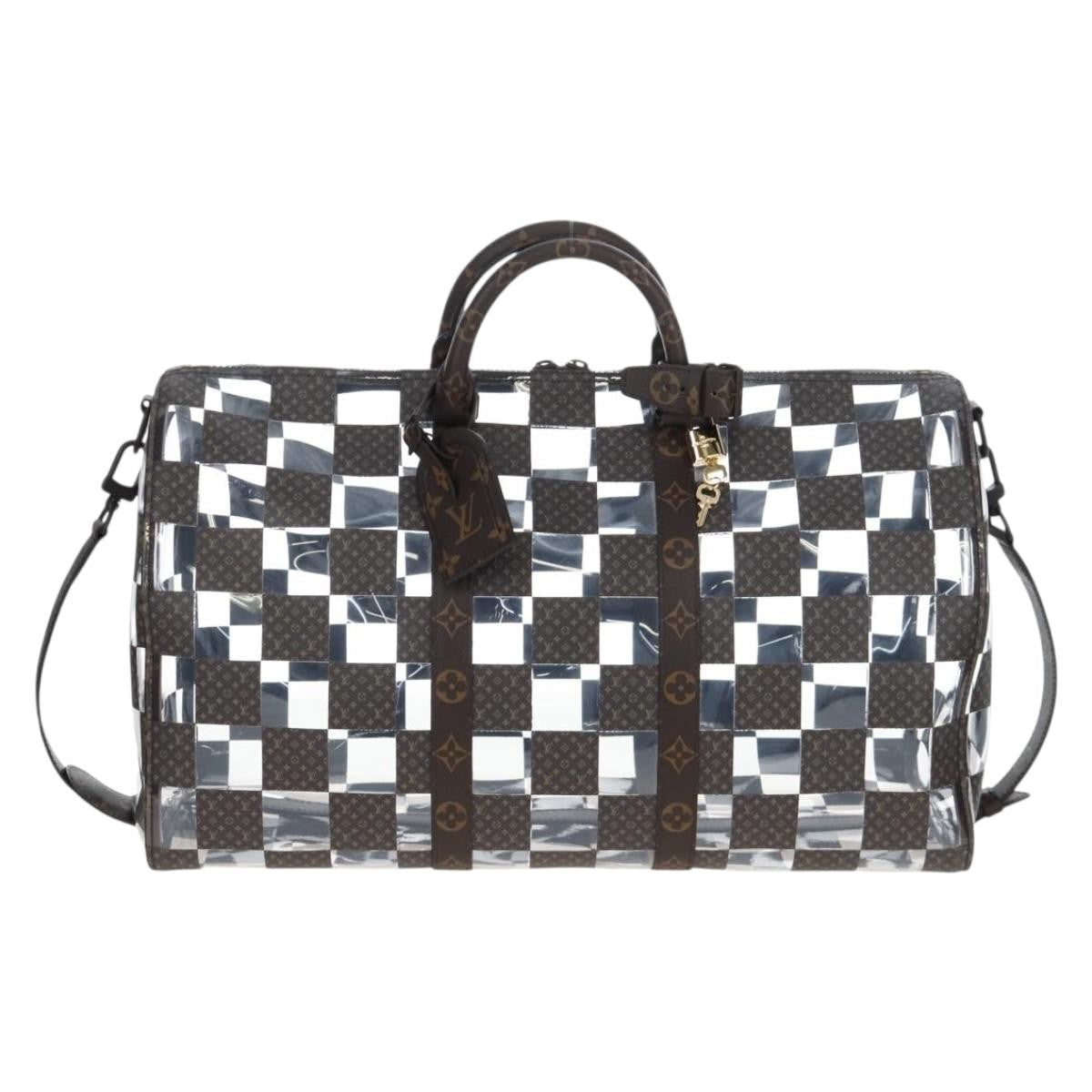 Louis Vuitton Keepall Bandouliere Monogram Chess Coated Canvas And Pvc Brown Bag