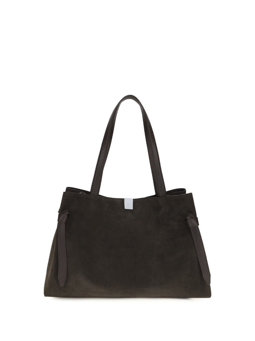 Yuzefi Gyoza Shoulder Bag — Brown Suede