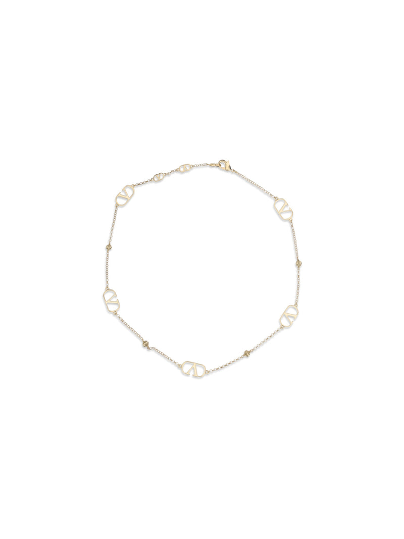 Valentino Garavani Vlogo Necklace — Gold Metal Necklaces