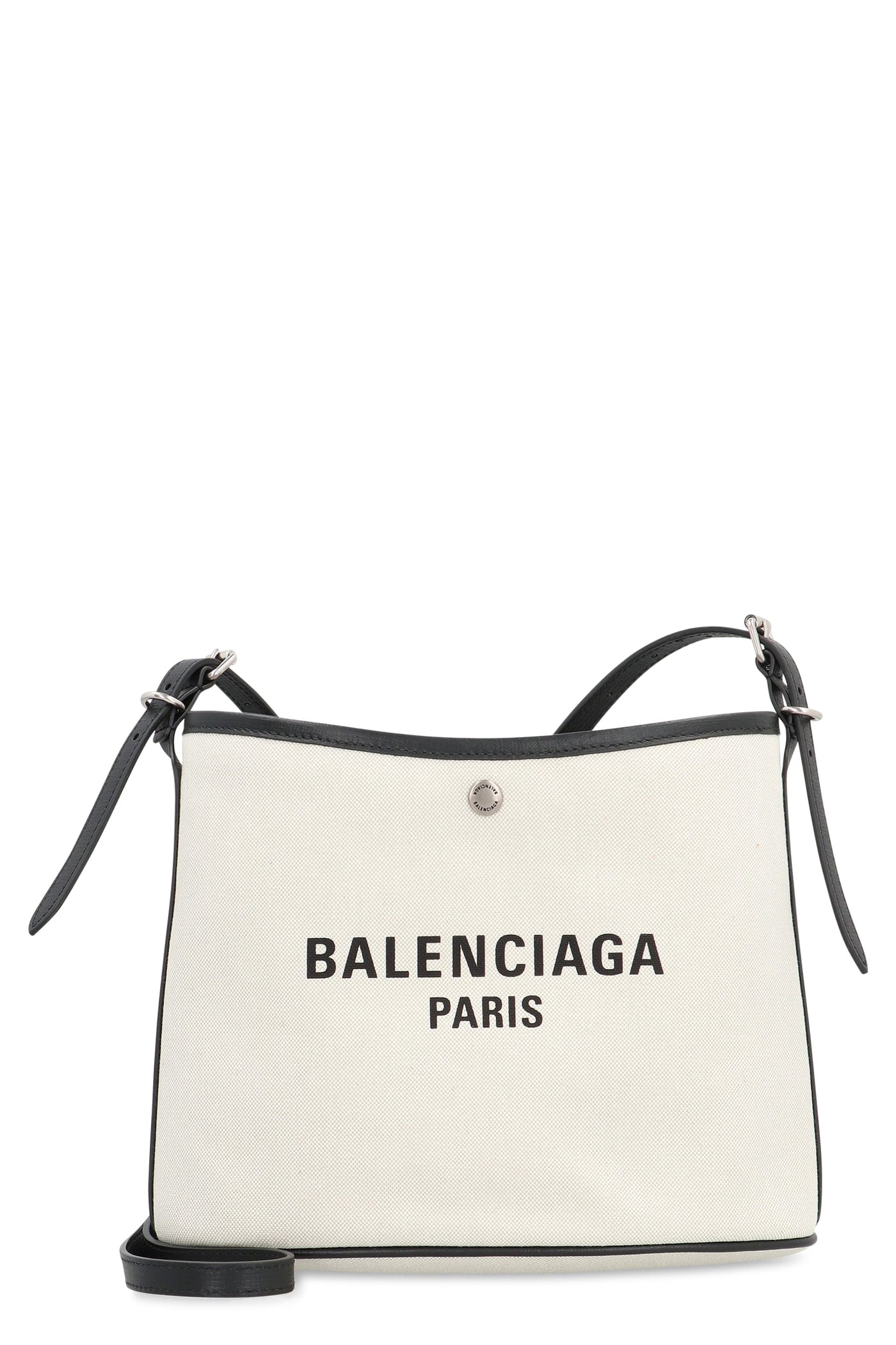 Balenciaga Canvas With Calfskin Trim Shoulder Bag — Beige