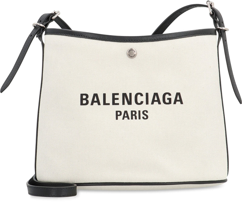 Balenciaga Canvas With Calfskin Trim Shoulder Bag — Beige