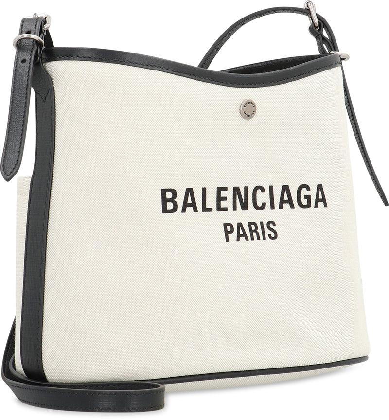 Balenciaga Canvas With Calfskin Trim Shoulder Bag — Beige
