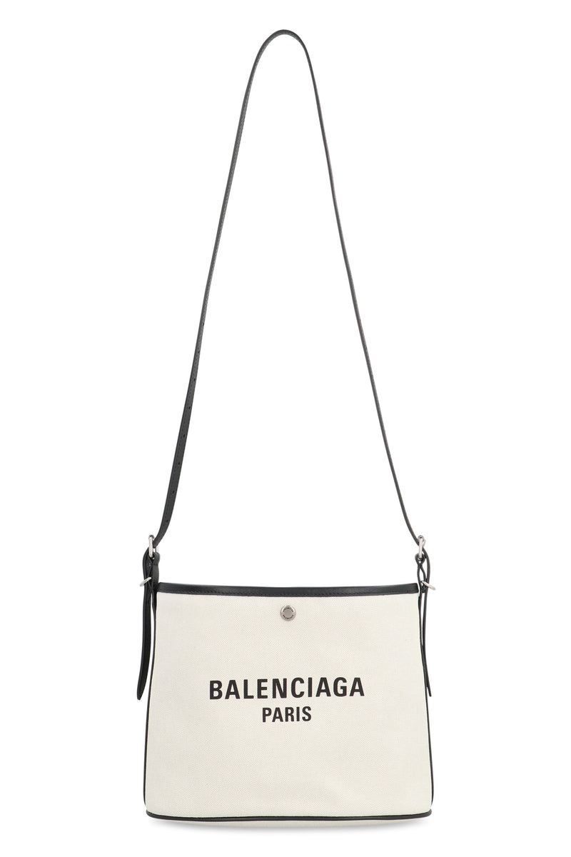 Balenciaga Canvas With Calfskin Trim Shoulder Bag — Beige