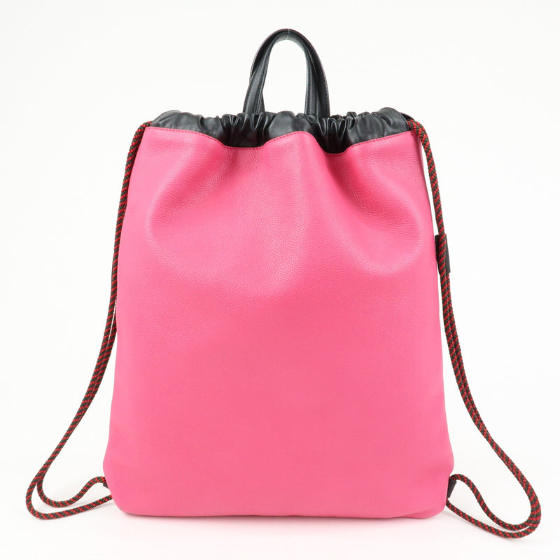 Gucci Logo Drawstring Printed Leather Pink Bag