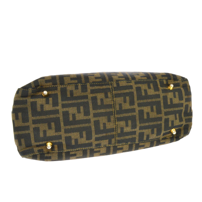 Fendi Vintage Top Handle Zucca Canvas Brown Bag
