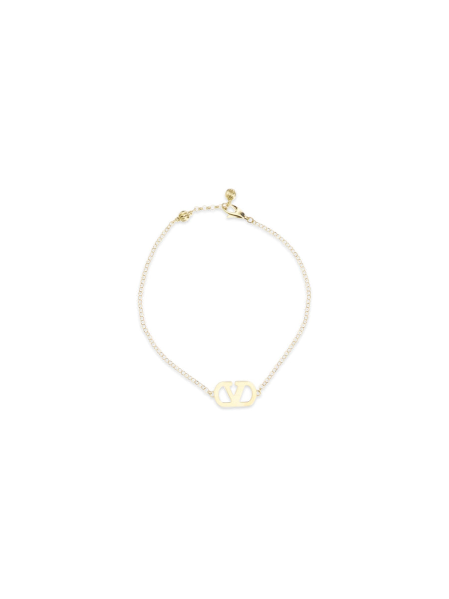 Valentino Garavani Vlogo Signature Swarovski Crystal Bracelet — Gold Metal Bracelets