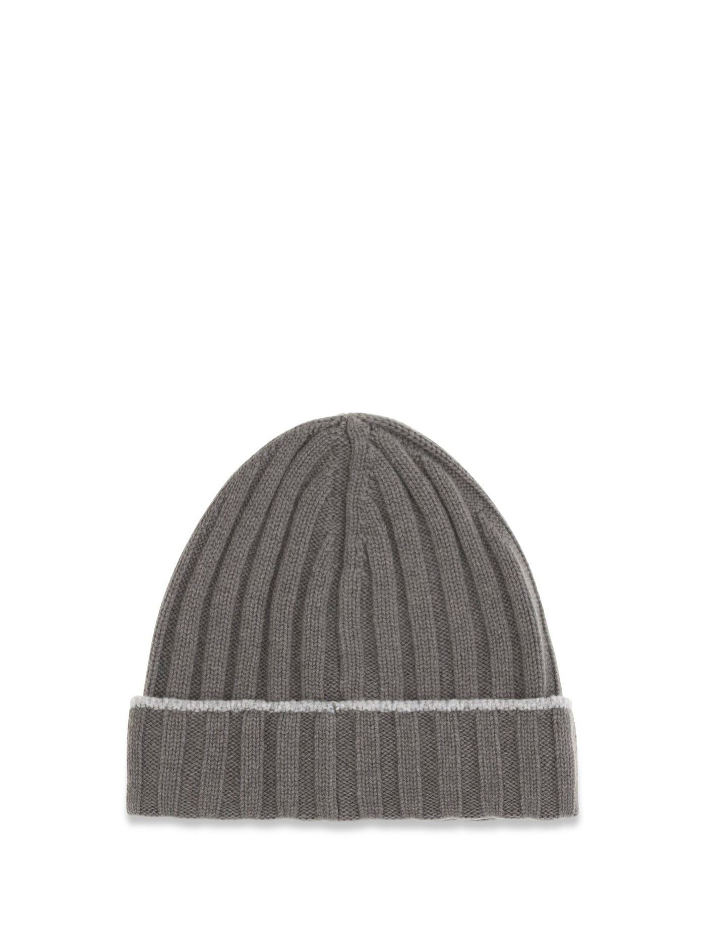 Brunello Cucinelli M2240900 Ribbed Cashmere Beanie — Gray Kashmir/capra Hircus Beanies