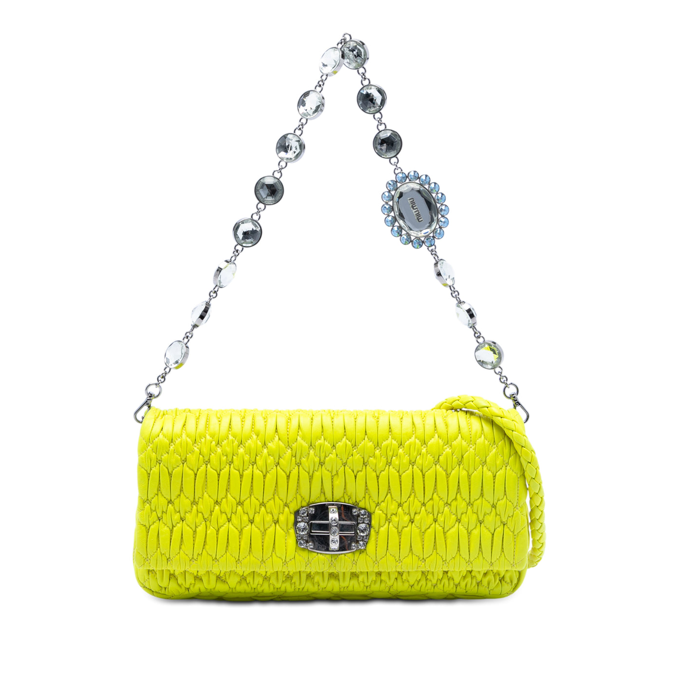Matelasse Nappa Crystal Chain Satchel - Image 1