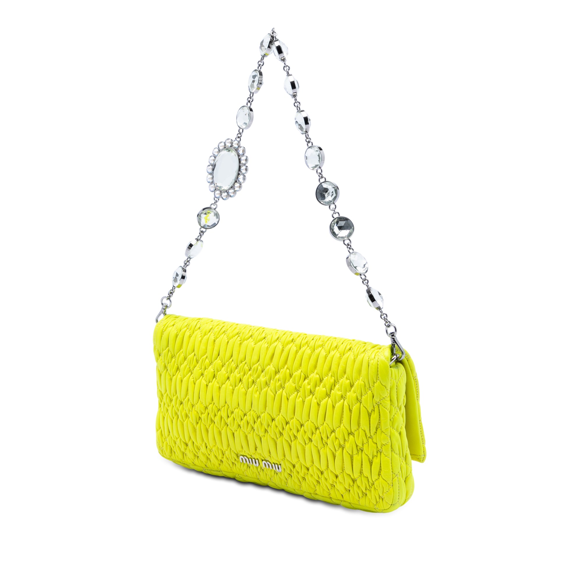 Matelasse Nappa Crystal Chain Satchel - Image 2