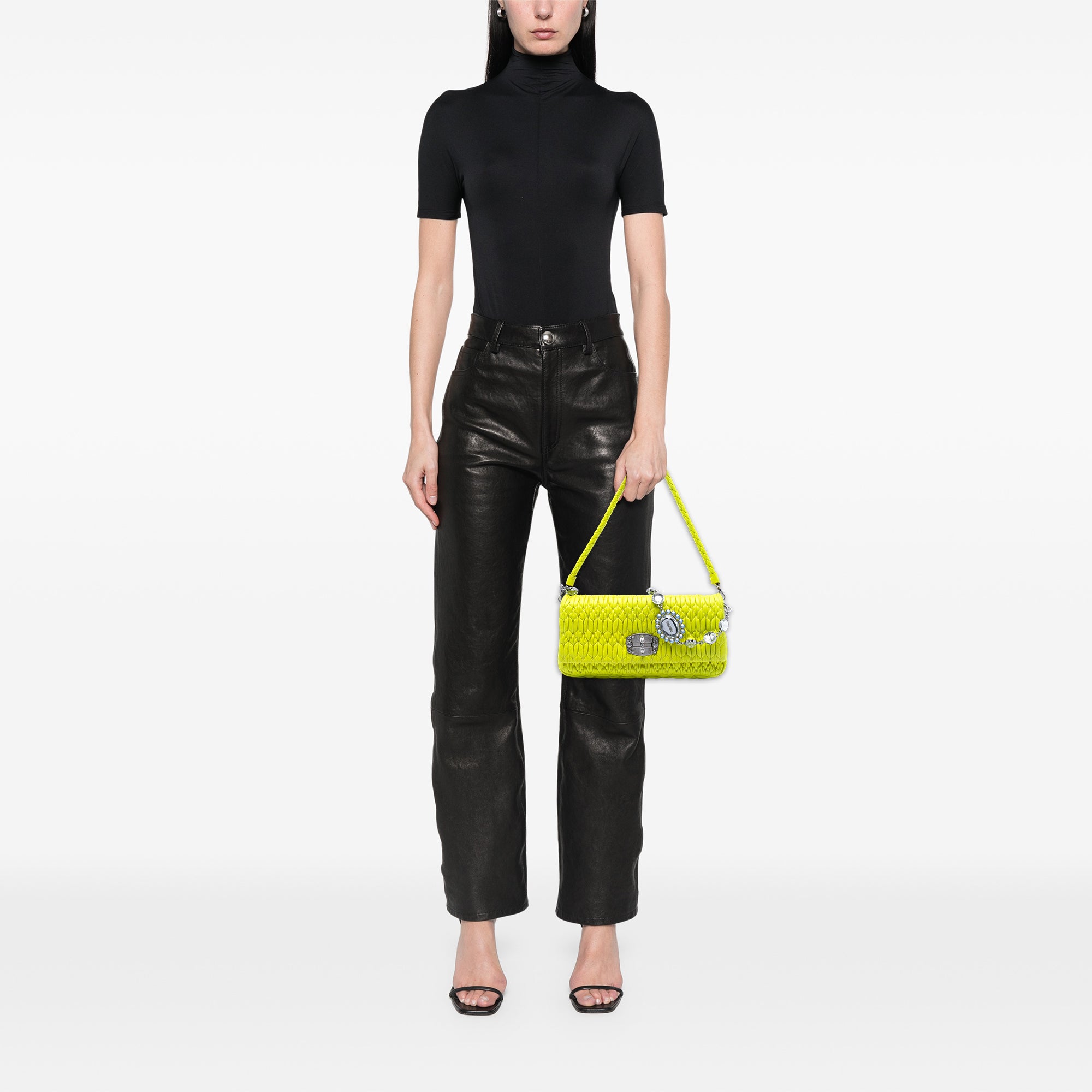 Matelasse Nappa Crystal Chain Satchel - Image 6