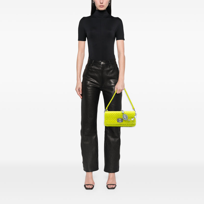 Matelasse Nappa Crystal Chain Satchel - Image 6