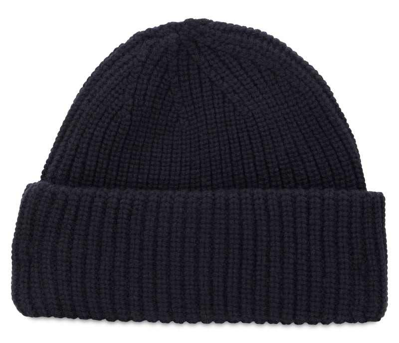 Slowear 82b061 Cashmere Knit Beanie — Black Beanies