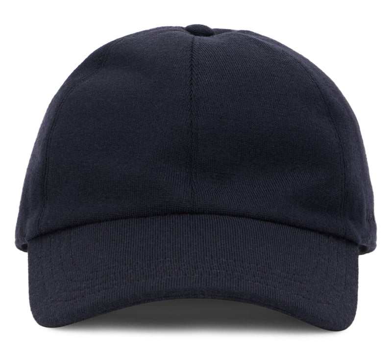 Slowear 82b530 Virgin Wool Baseball Cap — Navy Caps