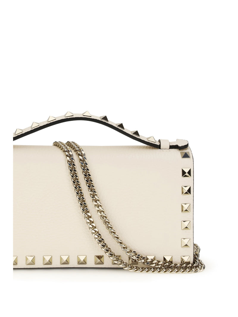 Valentino Garavani Wallet — Beige Calf Leather Bos Taurus