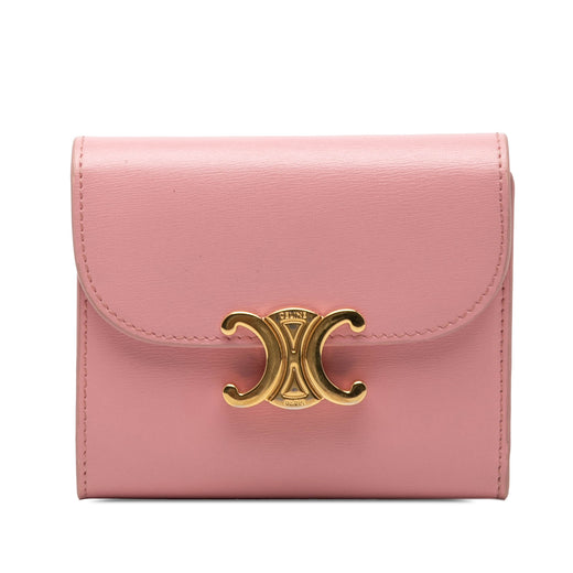 Shiny Calfskin Triomphe Flap Small Wallet - Image 1