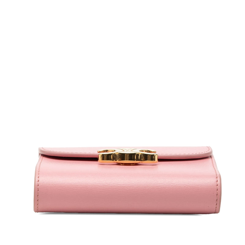 Shiny Calfskin Triomphe Flap Small Wallet - Image 3