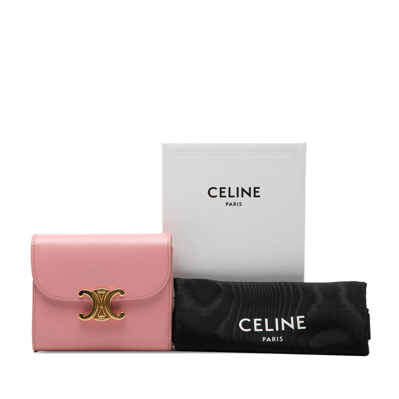 Shiny Calfskin Triomphe Flap Small Wallet - Image 9