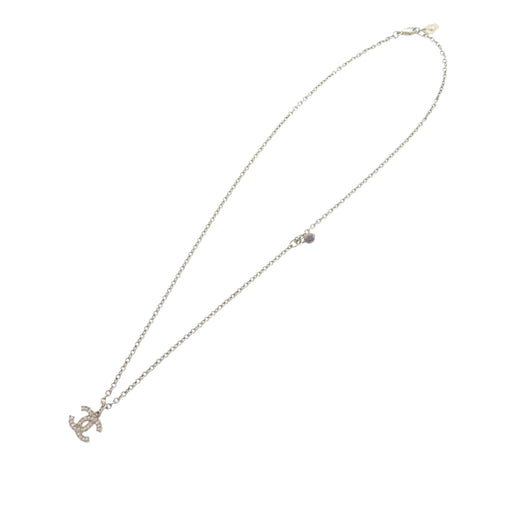 CC Brass and Strass Faux Pearl Pendant Necklace - Image 1