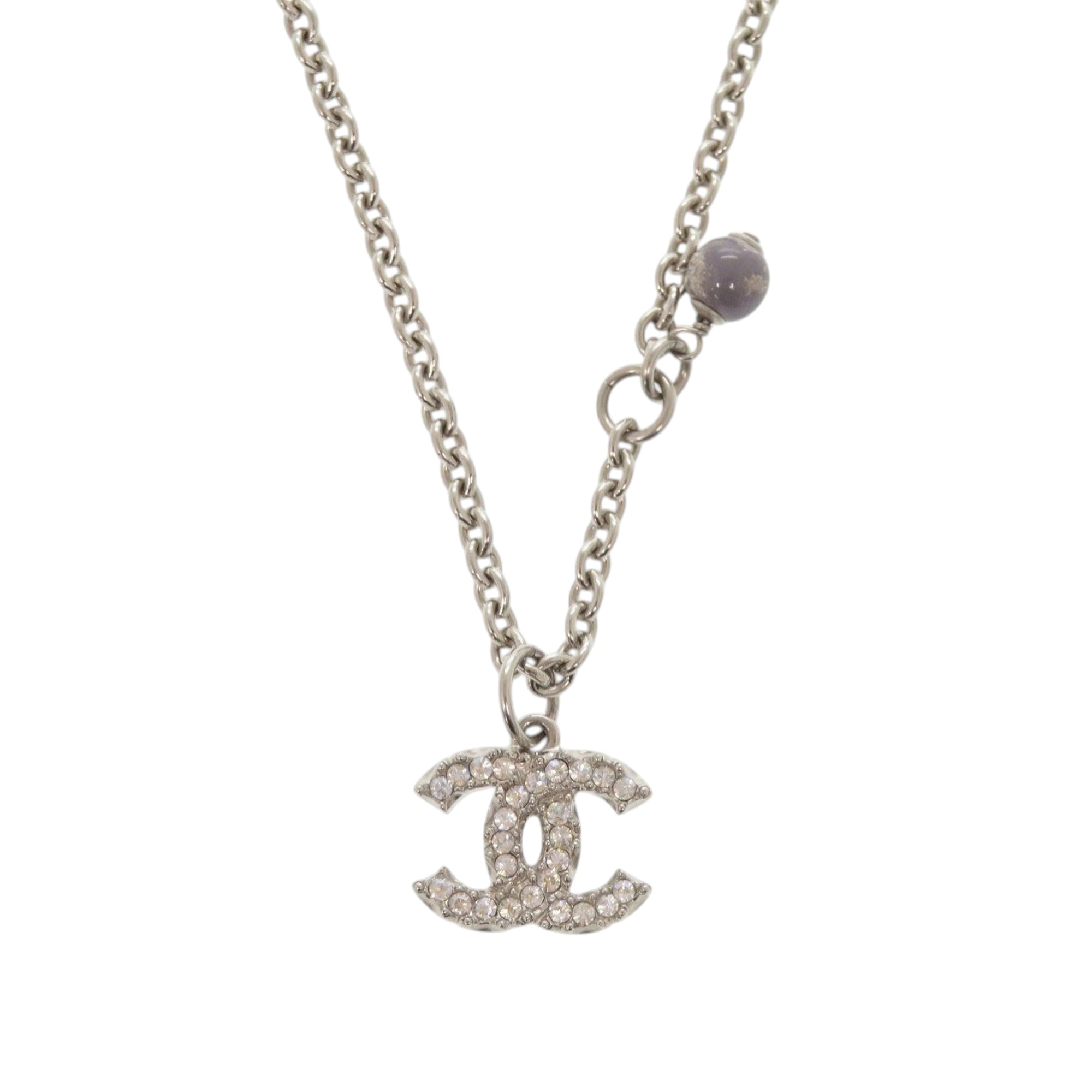 CC Brass and Strass Faux Pearl Pendant Necklace - Image 2