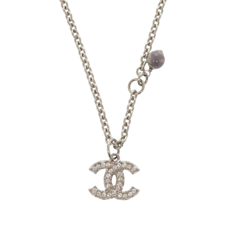 CC Brass and Strass Faux Pearl Pendant Necklace - Image 2