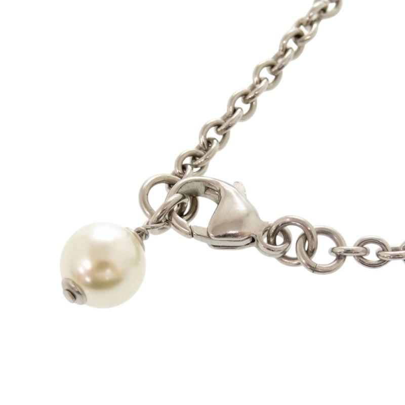 CC Brass and Strass Faux Pearl Pendant Necklace - Image 4