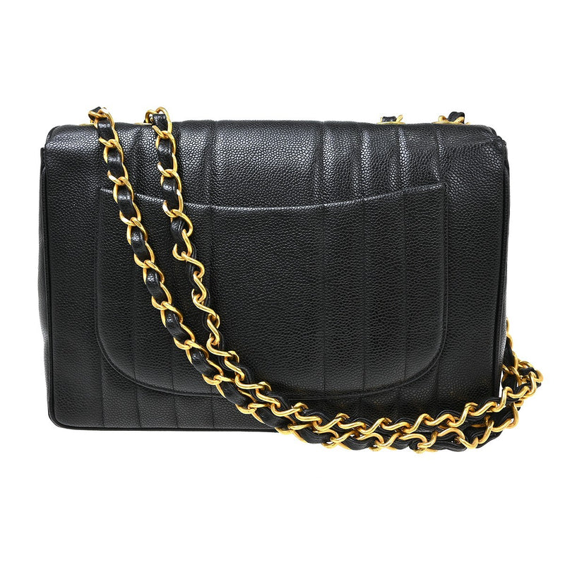 Chanel Classic Flap Vertical Quilted Caviar Black Calfskin Bag