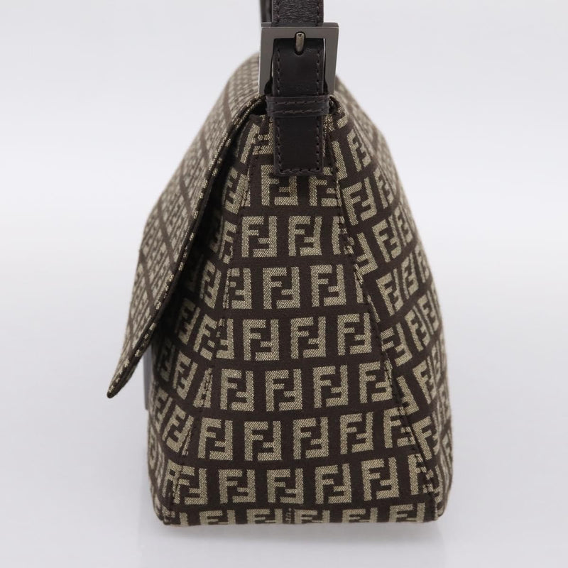 Fendi Mamma Baguette Zucchino Canvas Brown Bag
