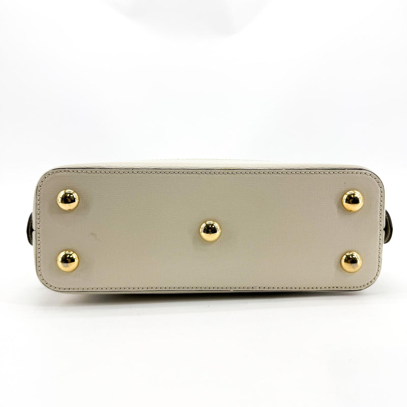 Gucci Horsebit 1955 Top Handle Gg Coated Canvas With Leather White Bag