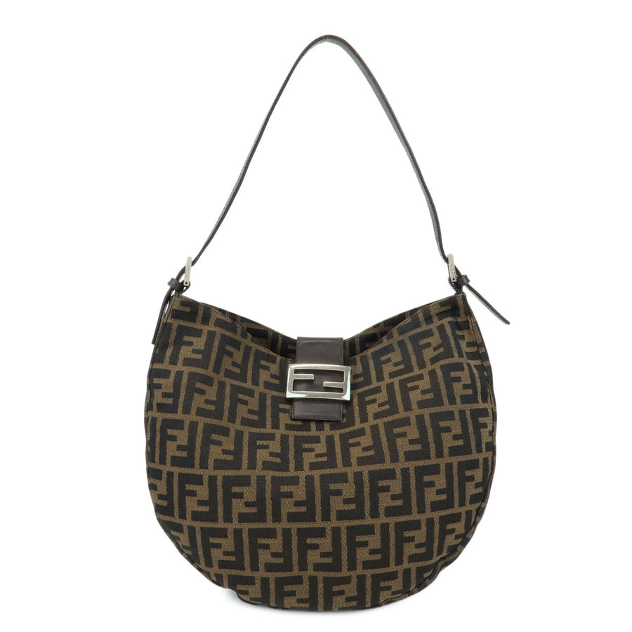 Fendi Flap Hobo Zucca Canvas Brown