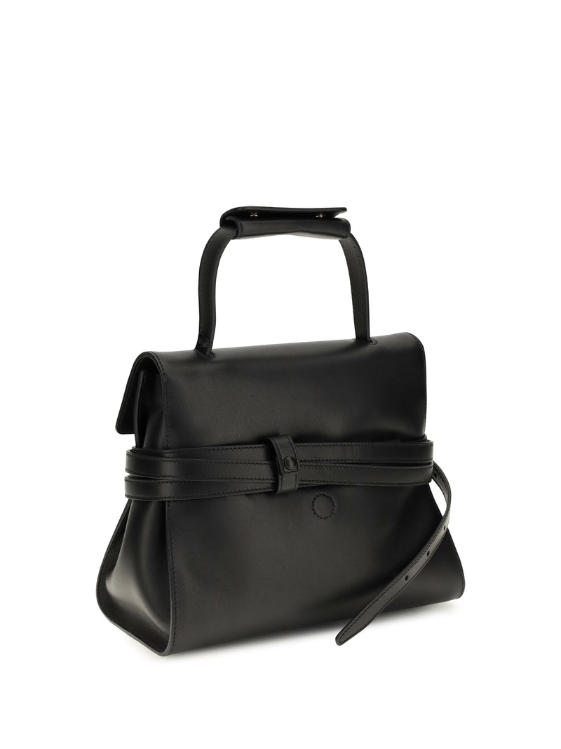 Moschino Buckle Shoulder Bag — Black Calf Leather Bos Taurus
