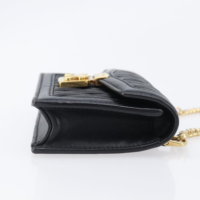 Miu Miu Biker Chain Matelasse Leather Black Bag