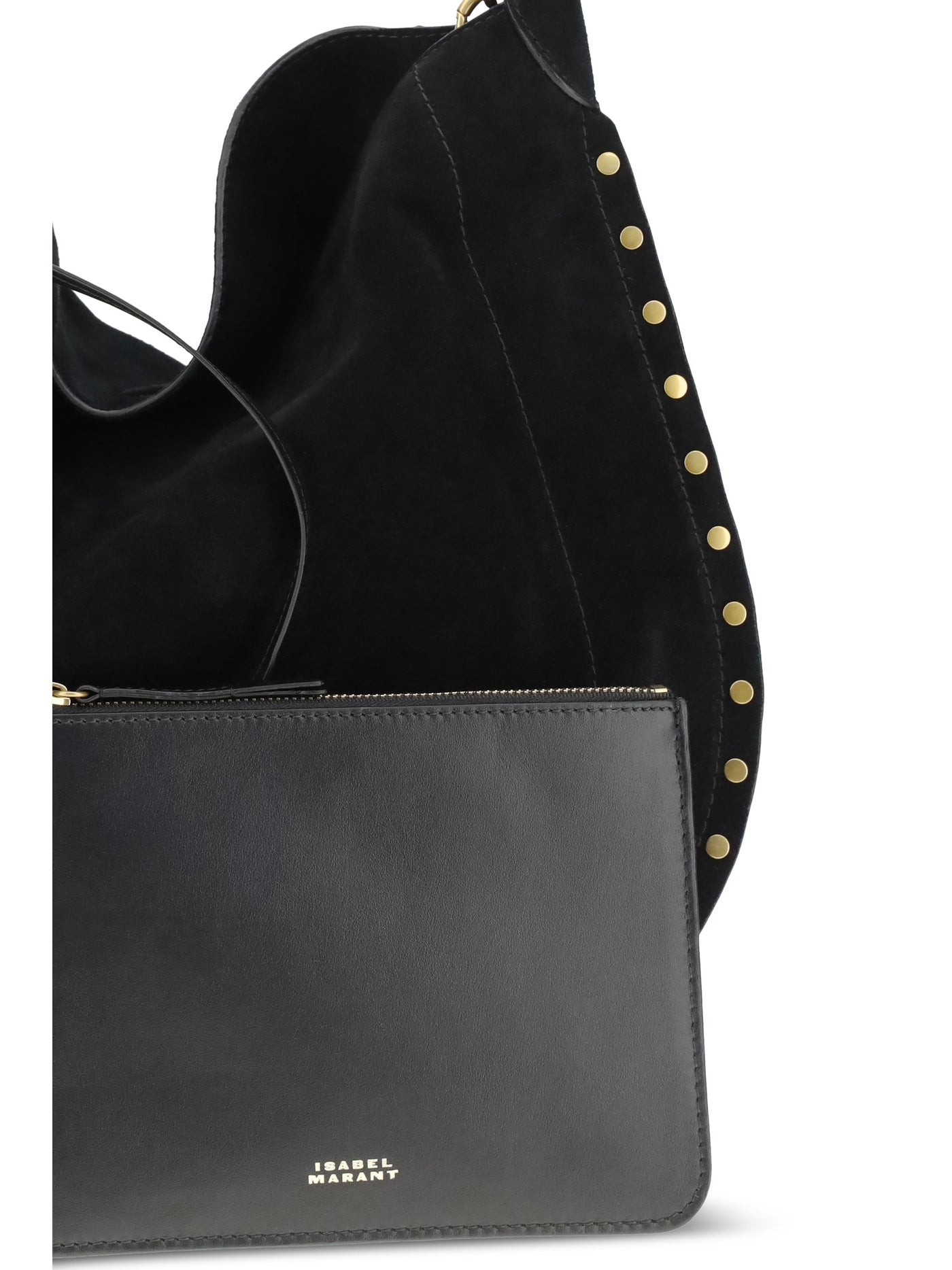 Isabel Marant Oskan Shoulder Bag — Black Calf Leather