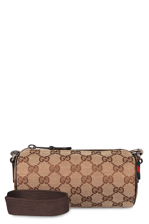 Gucci Gg Jacquard Shoulder Bag — Brown Polyester