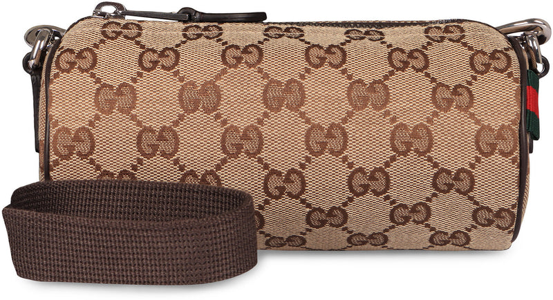 Gucci Gg Jacquard Shoulder Bag — Brown Polyester