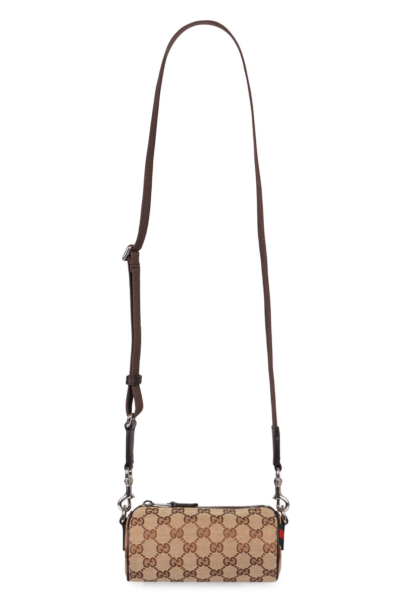 Gucci Gg Jacquard Shoulder Bag — Brown Polyester